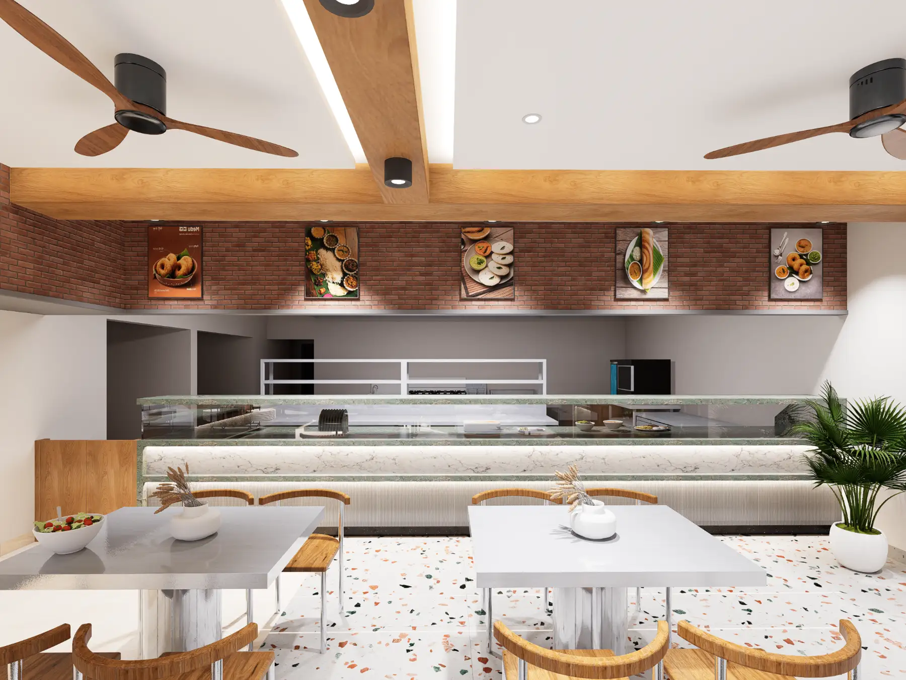 Hospitality counter and seating interior